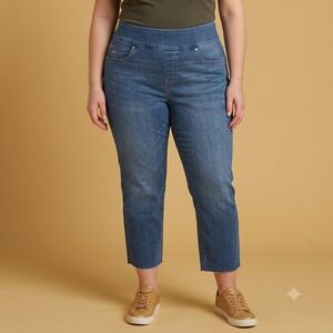 JAG Amelia Slim Ankle Jeans Womens 18W/27 Plus Size Blue Pull On Denim EUC